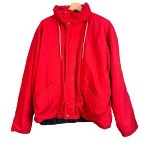 Vintage 80s Fieldmaster Red Plaid Lined Harrington Baracuta Jacket L Full Zip